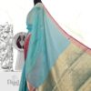 Handloom Kota Silk Saree in Aqua Blue Colour 4