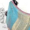 Handloom Kota Silk Saree in Aqua Blue Colour 5