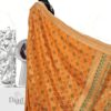 Handloom Patola Silk Saree in Kesariya Colour d