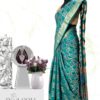 Handloom Patola Silk Saree in Turquoise Colour e