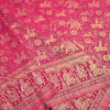 Shikargah Saree in Pure Handloom Malwari Silk in fuchsia pink colour 10