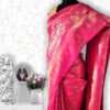 Shikargah Saree in Pure Handloom Malwari Silk in fuchsia pink colour 6