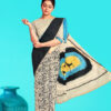 Moonga Cotton Saree with Quirky Block Prints and Hand Painted Pallu 4