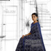 handloom Moonga Silk Saree in Indigo Colour with Digital Prints 1