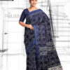handloom Moonga Silk Saree in Indigo Colour with Digital Prints 5